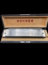 Rare Pre-War 1937 HOHNER The 64 Chromonica Harmonica Star Logo Wood Case