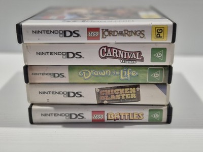 Nintendo DS Game Bundle 5 Games Lego Lord Of The Rings Battles Chicken Blaster