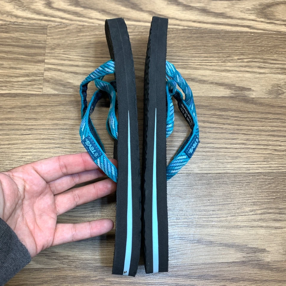 Sandalias chanclas Teva Mush para mujer 10 azul turquesa con tiras 6840 B Foto 2 de 4