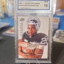 Upper Deck Darren McFadden Rookie Exclusives RE81 2008 Raiders NFL Rookie Card. rookie card picture