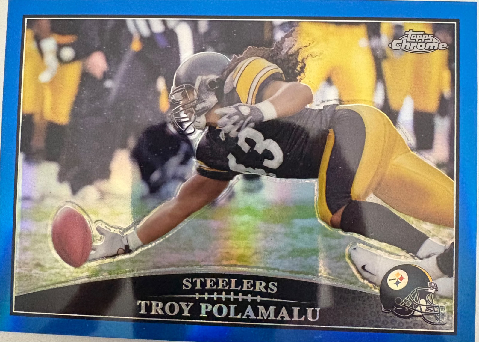 2009 Topps Chrome - Troy Polamalu #TC44 Blue Refractor