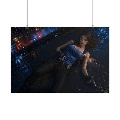 Jill Valentine Resident Evil Poster Video Game Wall Art Gaming Room Decor
