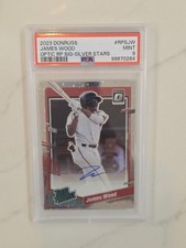2023 Panini Donruss JAMES WOOD Optic Rated Prospect Auto Silver Stars #/15 PSA 9