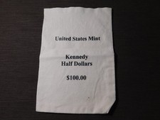 VINTAGE BANK DEPOSIT BAG UNITED STATES MINT KENNEDY HALF DOLLARS $100.00