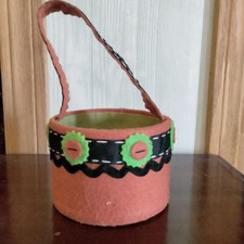Pottery Barn Trick Treat Tote Kids Halloween Felt Basket Fall Autumn Decor