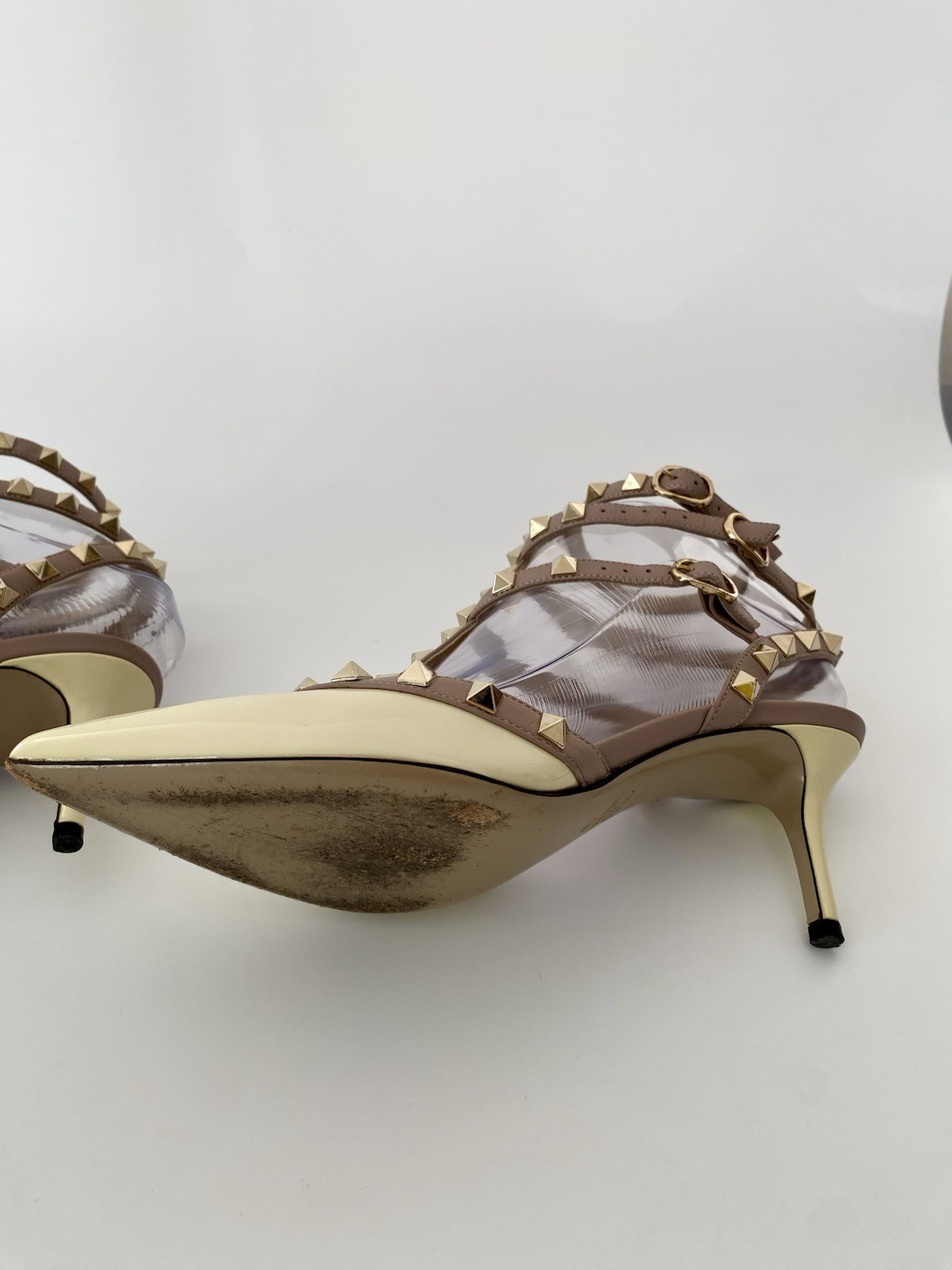 Valentino Rockstud Caged 65 Patent Ankle Strap Pump Women's  36.5 thumbnail 8