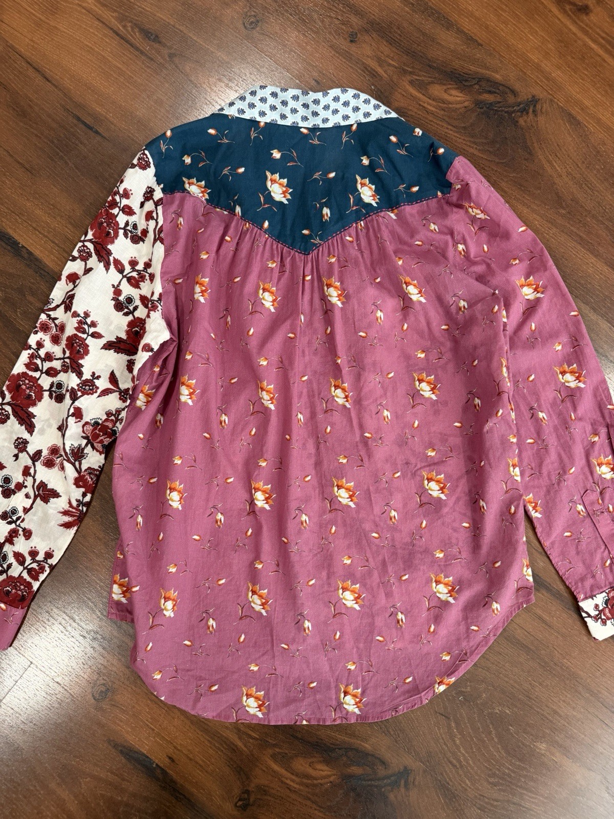 Sundance Patchwork Style Button Down Long Sleeve … - image 9