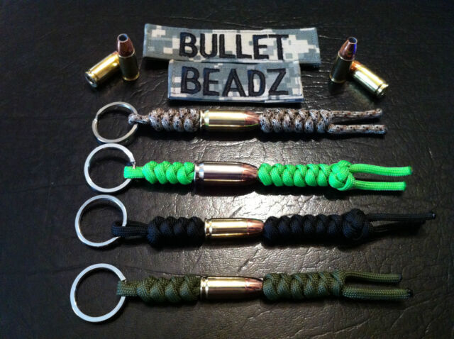9mm & 45 Auto Bullet Beadz Keychain made from Federal Winchester Remington WCC