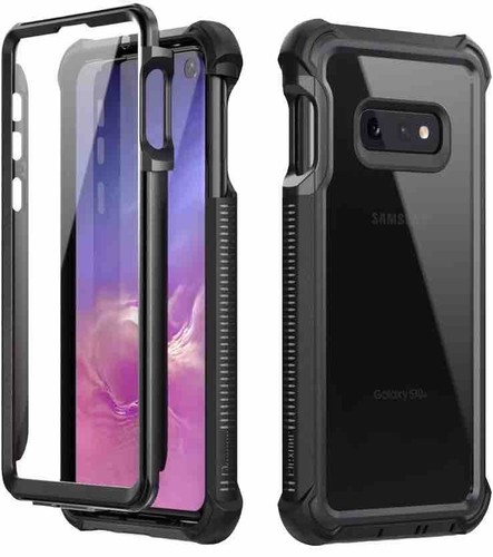 Galaxy S10E Case Built In Screen Protector Full Body Protection Clear Black