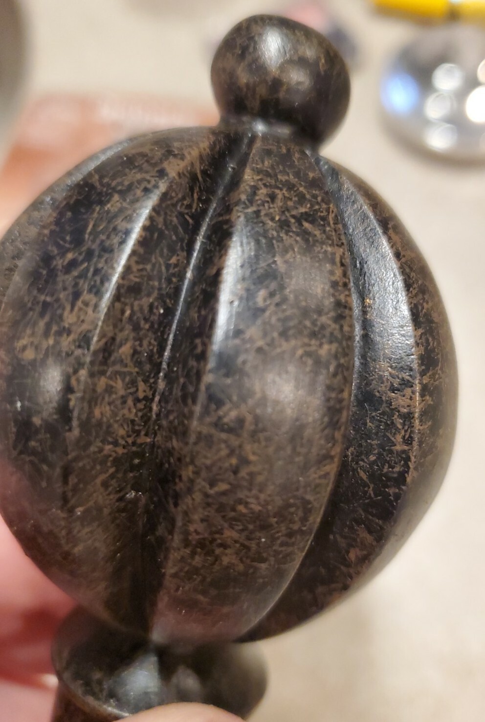 2 Cassidy West Finials Rustic Iron Drapery Hardware / Bed Post Baroque Medallion