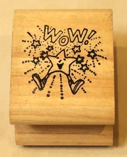 KIDSTAMPS FELICIA BOND 1990 RUBBER STAMP "WOW!" STAR