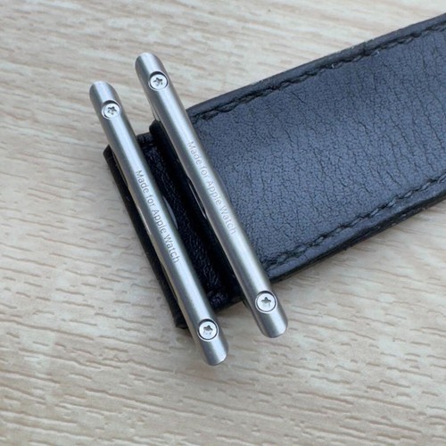 Hermes Apple Watch Deployment Single Tour Noir Leather Band 44mm 45mm 46mm 49mm - Zdjęcie 6 z 10