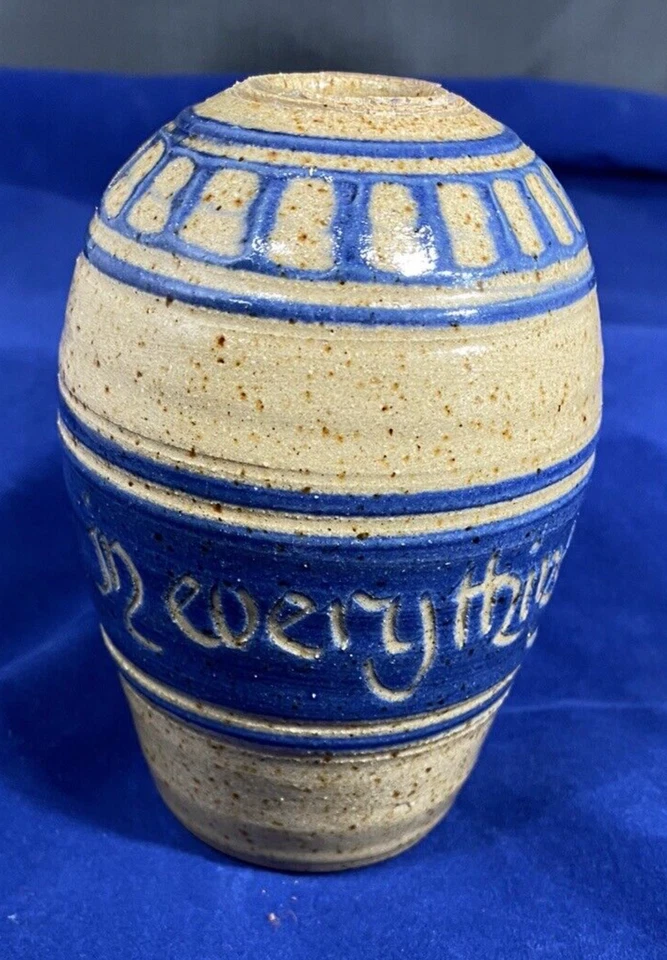 Potters Mark Stoneware Vase with Blue Glazed IN EVERYTHING GIVE THANKS - Изображение 2 из 4