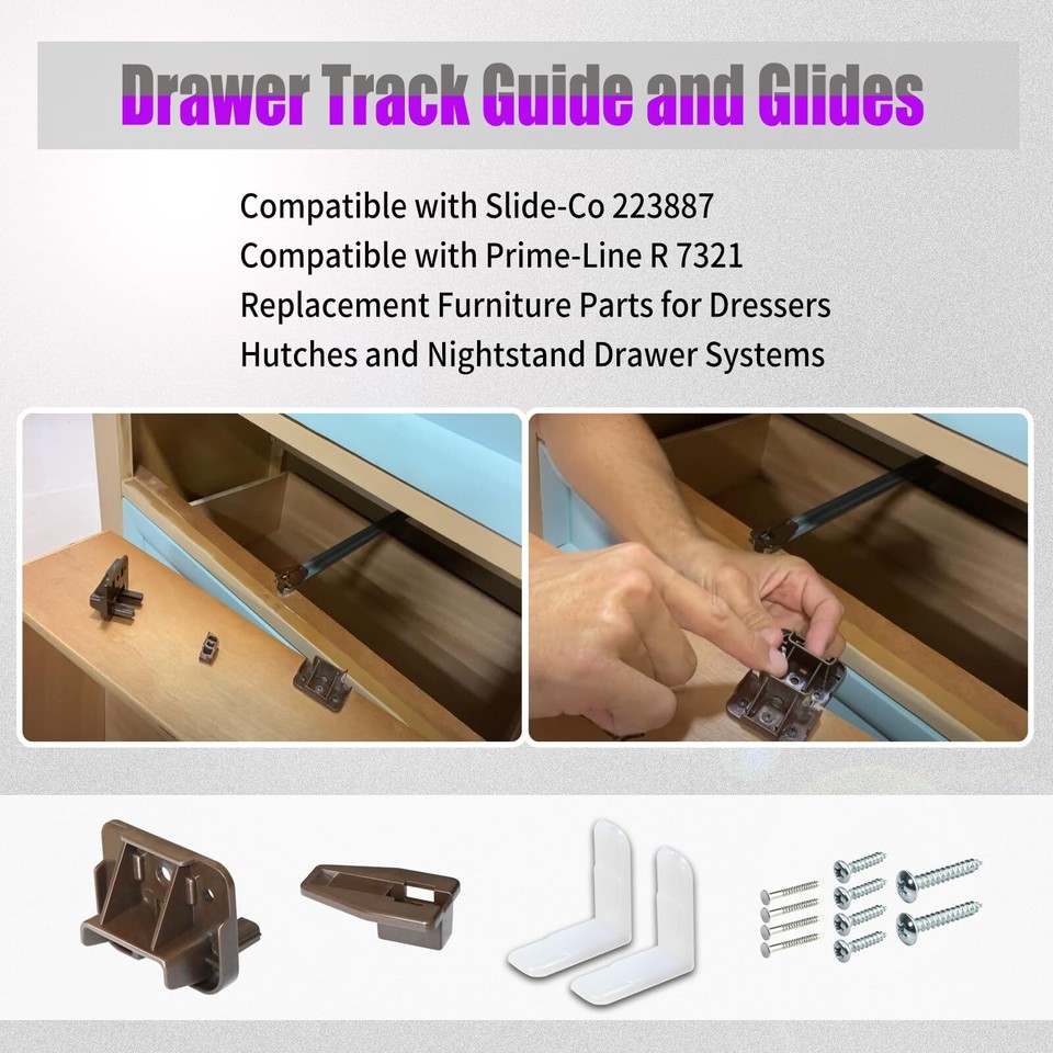 R 7321 Drawer Track Guide and Glides Replacement Furniture Parts for