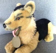 Dakin German Shepherd Soft Classics Plush Laying Dog Realistic Stuffed Animal