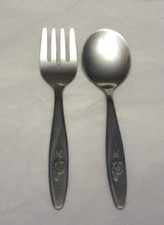 VTG Evenflo Stainless Baby Fork  Spoon Flatware Set Taiwan