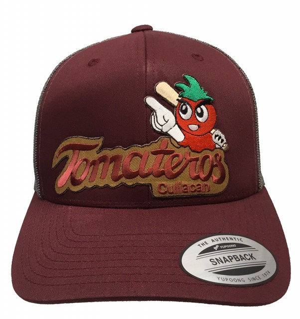 TOMATEROS DE CULIACAN MEXICO HAT MAROON DARK GRAY MESH LOGO FEDERAL EL