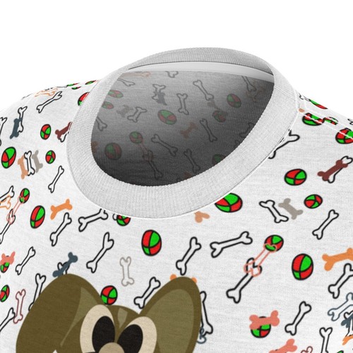 Niedliches Welpen-T-Shirt Knochen und Kugeln Thema ""All Over Print"" Damen schneiden & nähen - Bild 6 von 11