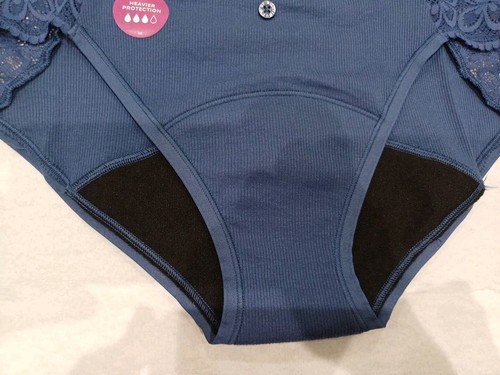 M&S B by Boutique Heavy Absorbency Period Bikini Knickers Size 16 DARK BLUE - Picture 3 of 8