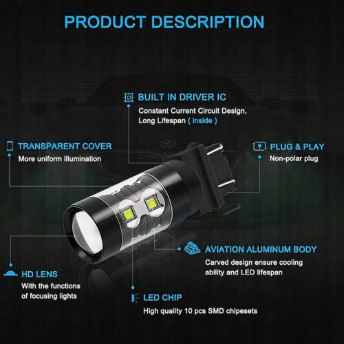 JDM ASTAR 2x50W 3157 3156 Super White LED Backup Reverse Light Bulbs - Picture 7 of 8