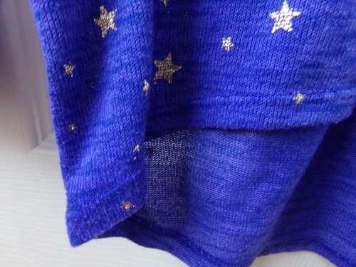 FLAW Girls 14 GOLD Stars BLUE Sweater Shirt Whimsical Size Large Old Navy - Picture 11 of 21