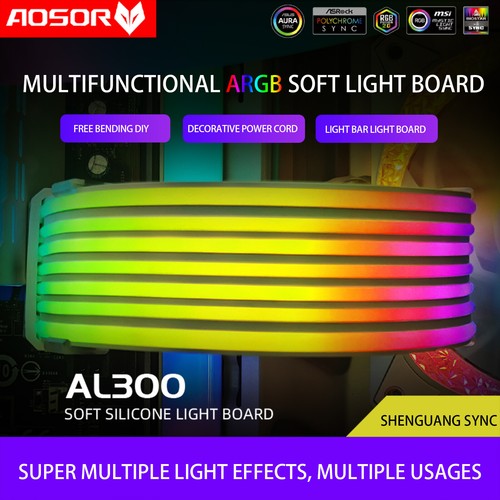 COOLMOON AOSOR LED Light Strip 5V ARGB Aura Sync Strip Light Bar DIY for Chassis - Zdjęcie 4 z 12