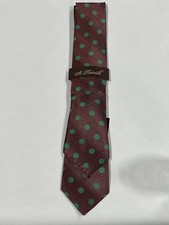 Men St Patrick Red Green Polka Dot Tie With Matching Pocket Square NEW