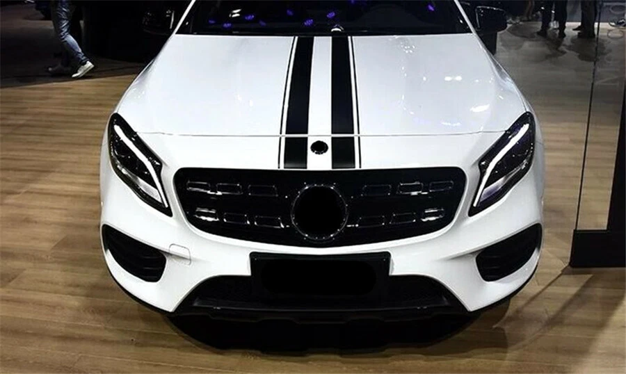 Calcomanía a rayas para capó de coche barra gráficos capó pegatina vinilo impermeable 2 piezas Foto 3 de 4