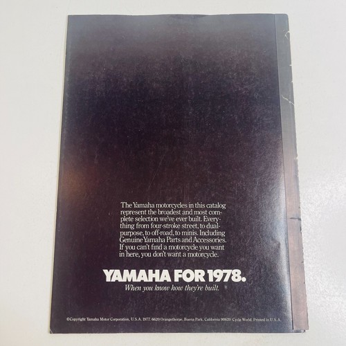 1978 Yamaha Guide "How To Build a Motorcycle" Sales Guide Brochure RARE - Picture 2 of 8