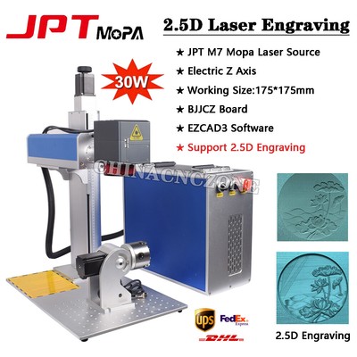 2.5D 30W JPT M7 MOPA Fiber Laser Engraver/Marking Machine Metal Relief Engraving