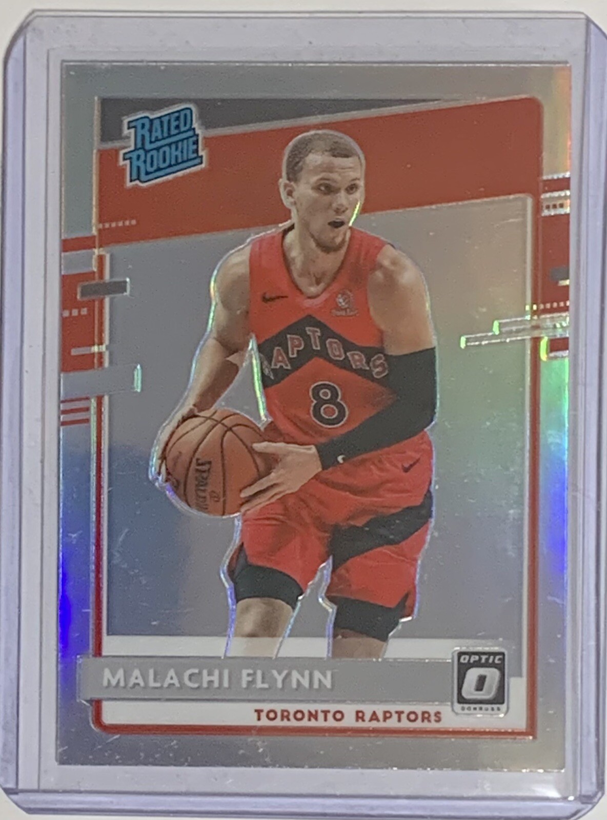 2020-21 Donruss Optic Malachi Flynn Rated Rookie Silver Holo Prizm #179 Raptors