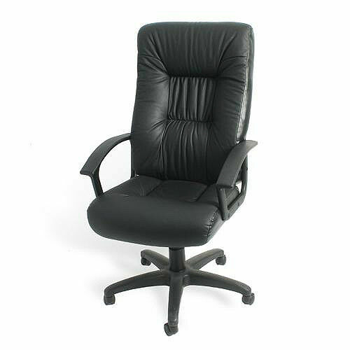 Office Desk Chair Black Leather Executive High Back Swivel Adjustable Castors