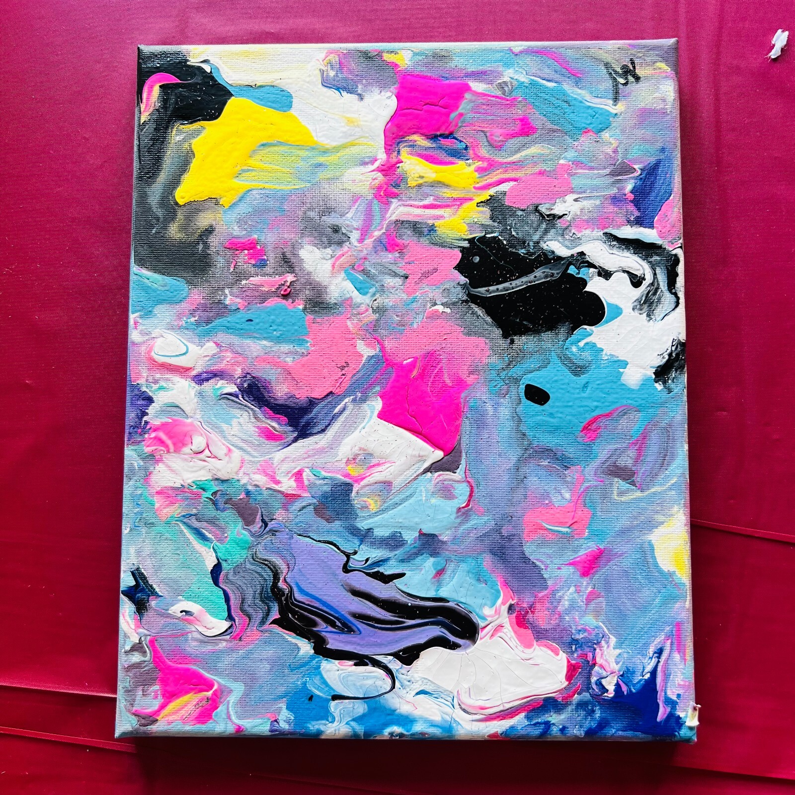 Original Acrylic Painting Abstract Art signed artist Wall Decor fluid pour paint