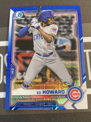 Ed Howard 2021 Bowman Mega Box Chrome Blue Mojo Refractor /150 - Chicago Cubs