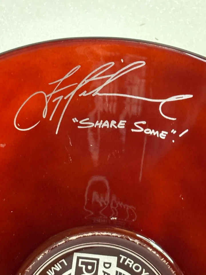 Troy Aikman Joe Buck Firmado 9" Vidrio Palomitas Cuenco Edición Limitada Dale & Thomas 2008 Foto 3 de 4