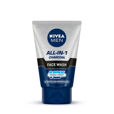 NIVEA Men Face Wash For All in 1 Charcoal, to Detoxify & Refresh Skin 100gm.