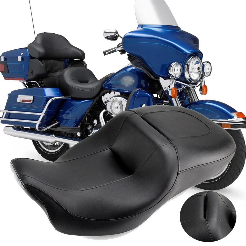 Asiento liso conductor pasajero dos 2 asientos arriba para Harley Touring Electra Glide 2008-2020 Foto 2 de 4