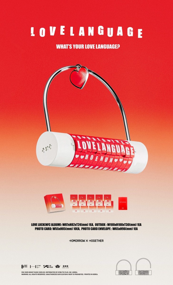 K-POP TXT Album Love Language NFC Love Lock + 10ea Photocard +