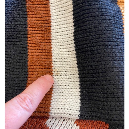 Clifton Place Vtg Sweater XL Unisex Geometirc Fall Colors Roomy Sleeves Rusty - Picture 12 of 12