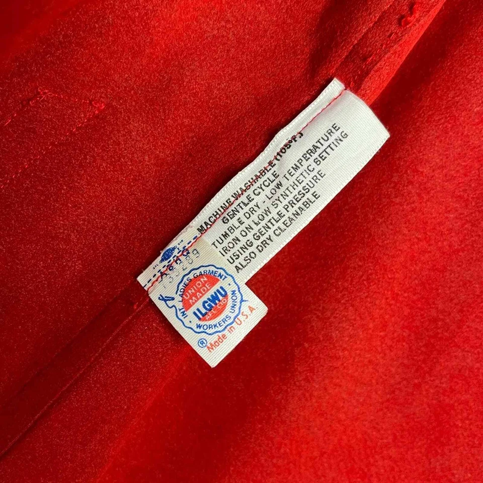 Chaqueta Ultra Gamuza Roja Mollie Parnis Vintage Foto 4 de 4