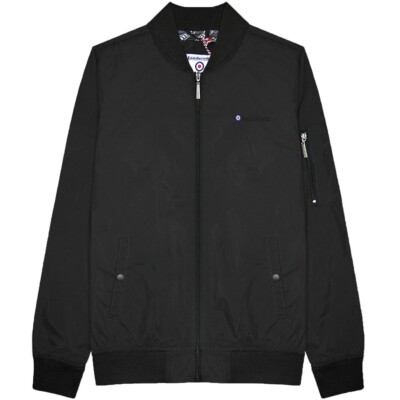 Lambretta MA1 Bomber Jacket Mens Black Size UK Small (RefR5)
