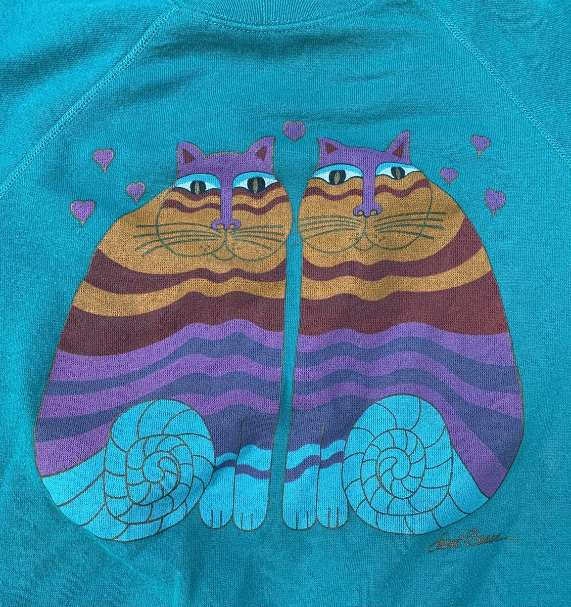 vintage Laurel Burch San Francisco raglan sweatshirt cat vintage Laurel Burch San Francisco raglan sweatshirt cat