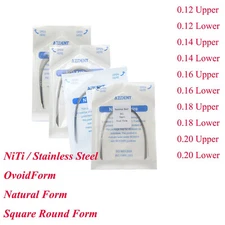 AZDENT Dental Ortho Super Elastic Niti Arch Wire Round /Natural Stainless Steel