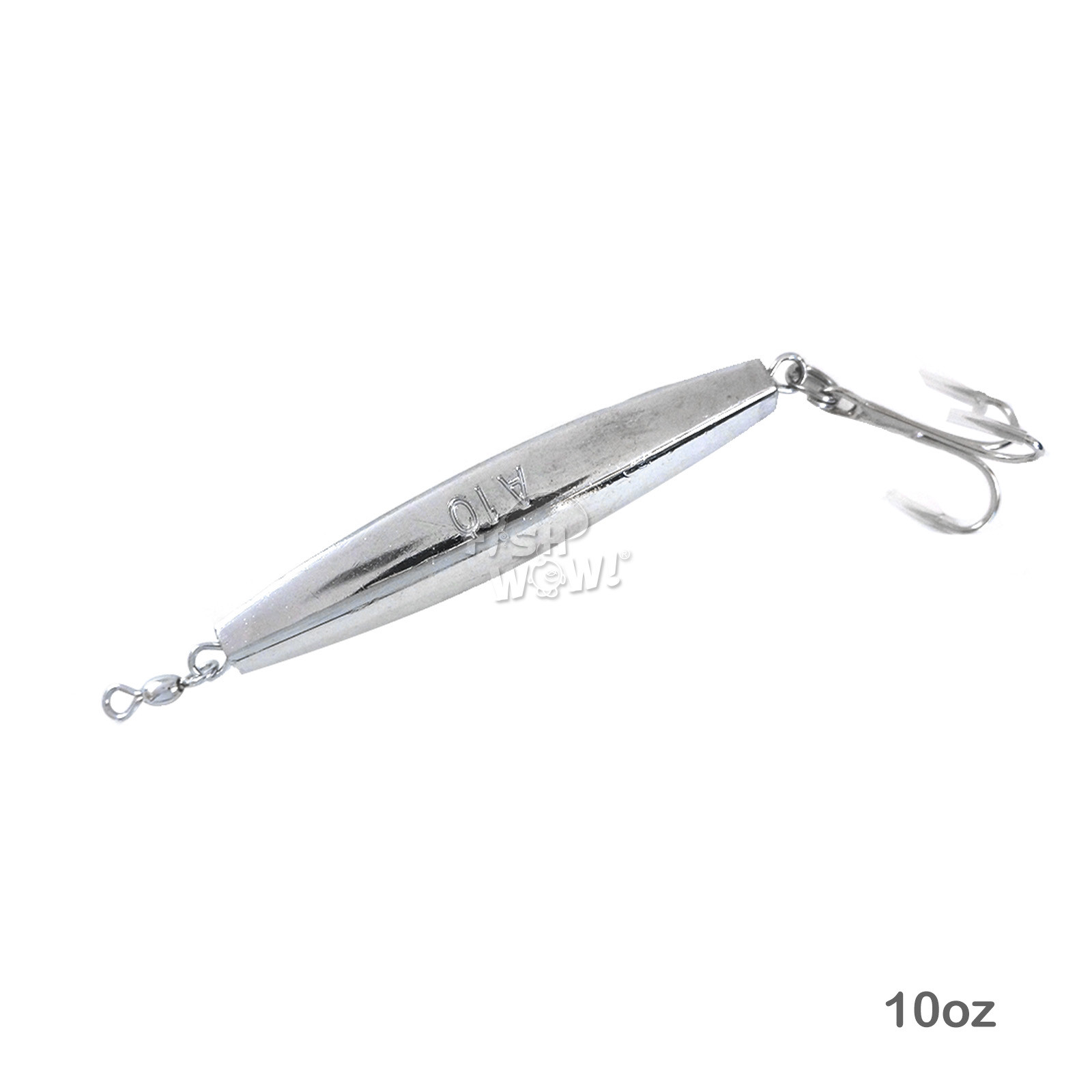 20pcs 10oz Diamond Jig Chrome w/ Treble Hook 280g Silver Fish WOW! unpainted jig - Image 6