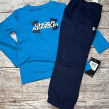 Under Armour Size 4 Blue Navy Joggers Long Sleeve Outfit Set NEW
