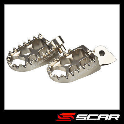 Repose-pieds SCAR EVO Titanium pour Sherco et KTM | Grip ultra-large tout-terrain