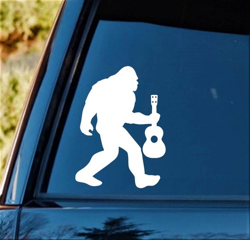 Adesivo decalcomania Bigfoot Sasquatch ukulele uke escursionismo chitarra campeggio | B1141 - Foto 1 di 3