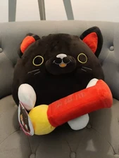 ZURU Snackles PEZ Cat Luna 14" Plush Super Soft Stuffed Animal Black New 