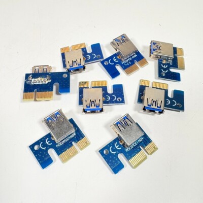 8 x Riser Karte USB PCI-E 1X auf 16x Grafik Verlängerungskabel Adapter Karte