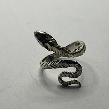 Vintage Handmade Sterling Silver Snake Wrap Ring size 5.5